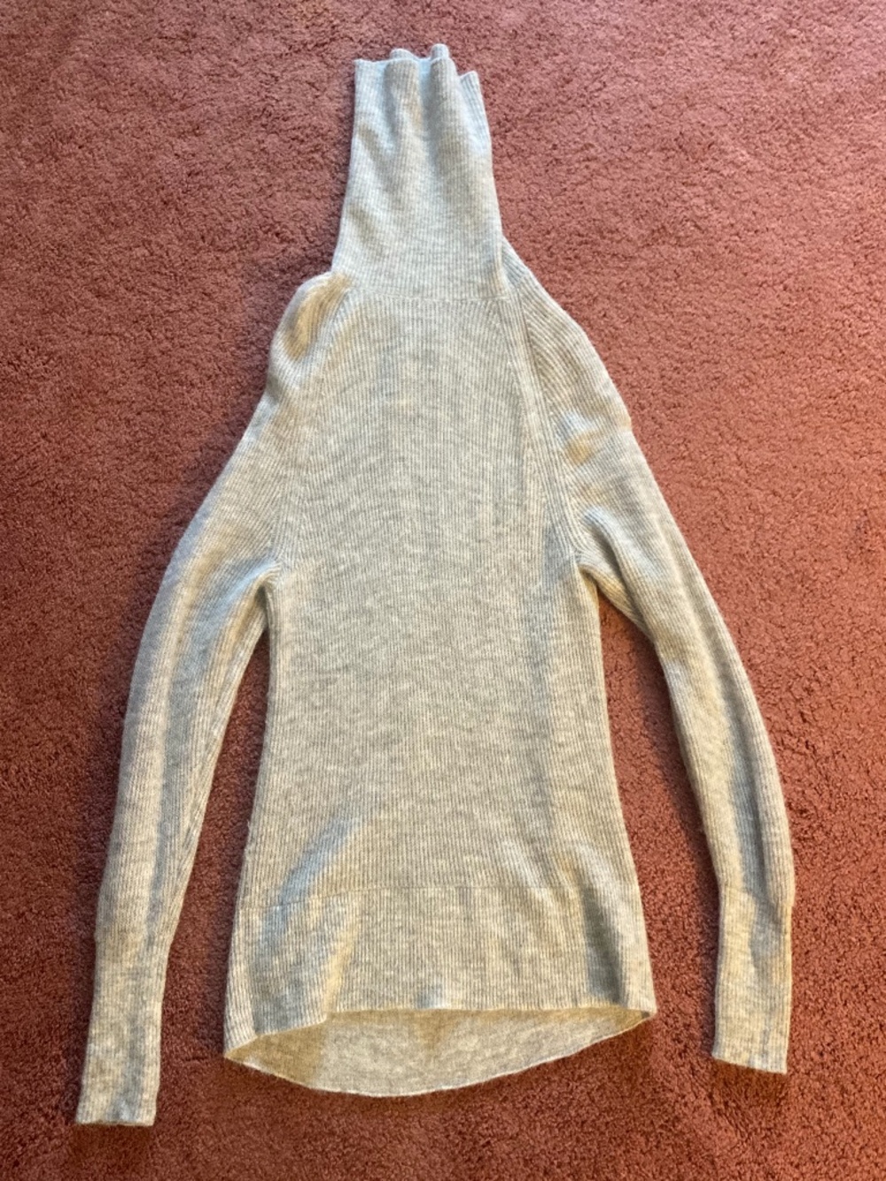 Quince Light Gray Wool Baby Alpaca Blend Turtleneck Sweater Size XL